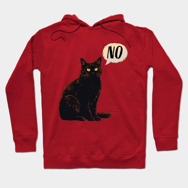 Cat saying No Hoodie by Surton Design